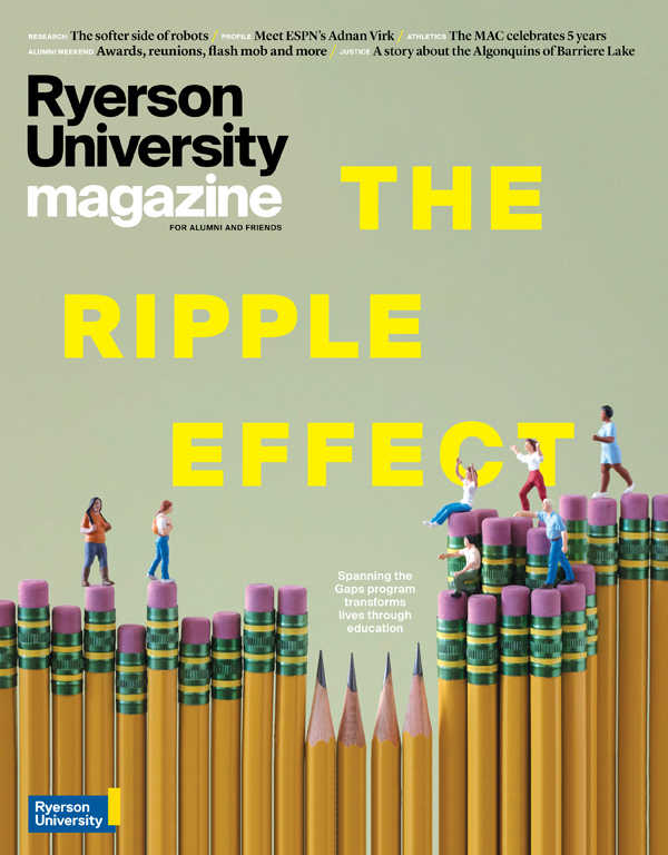 Image of small figures standing on the tips of pencils