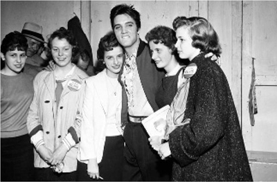 image of Elvis Presley and fans at the Maple Leaf Gardens