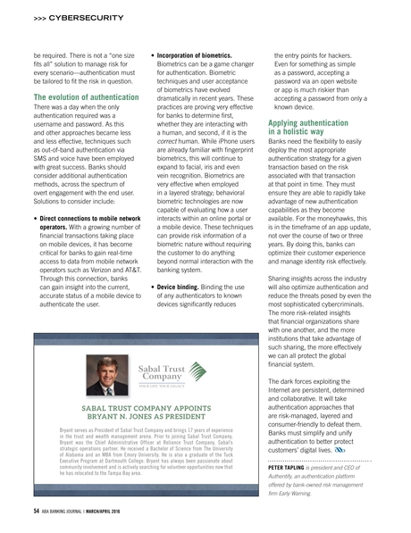 Aba Banking Journal March April 2016