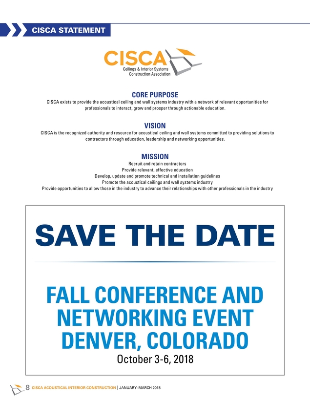 Acoustical Interior Construction January March 2018