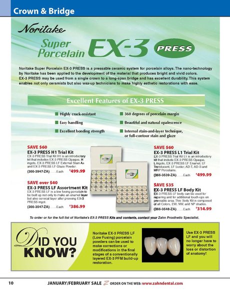 zahn dental sales flyer january 2011 10 11 development sales flyer