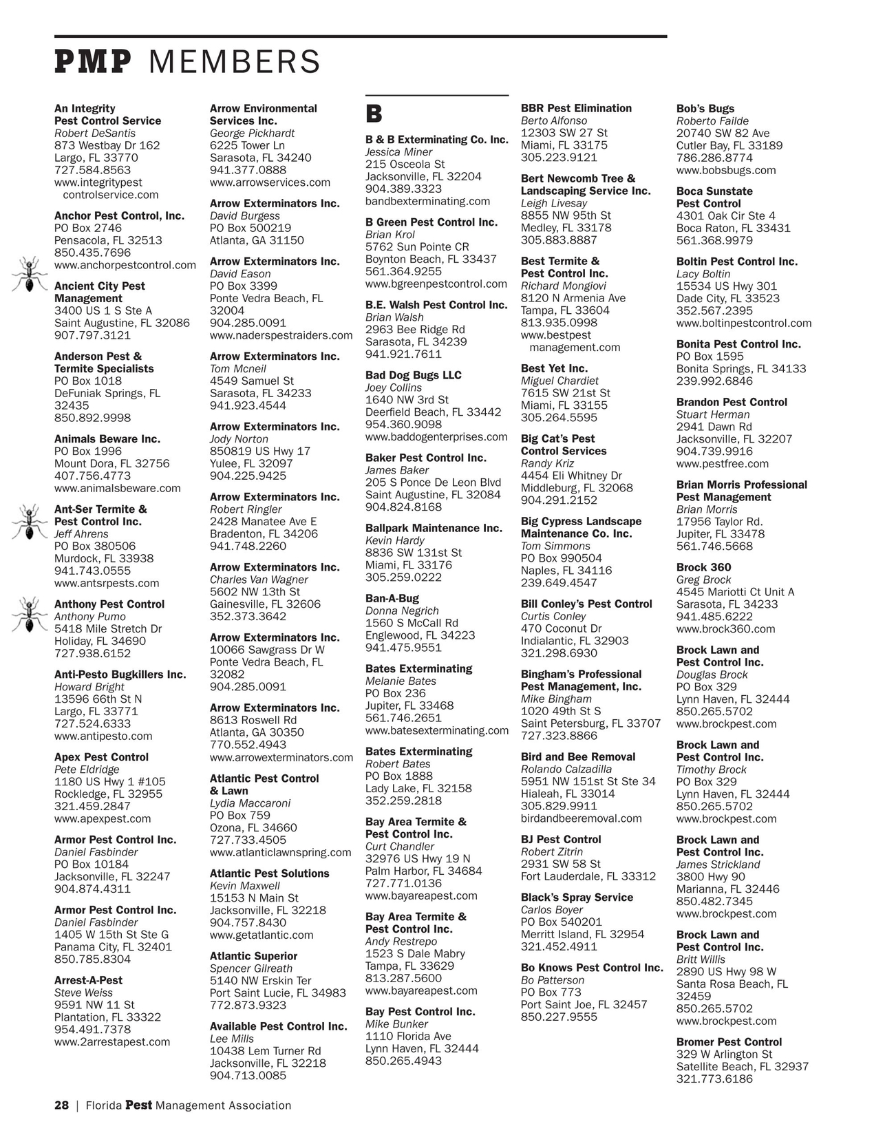 florida pest control st augustine florida pest management association 20122013 membership directory florida pest control st augustine florida pest management association 20122013 membership directory