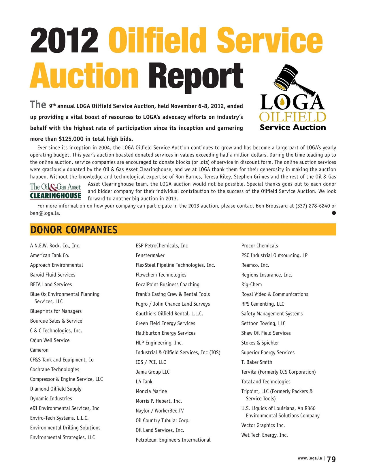 LOGA Industry Report - Winter 2013