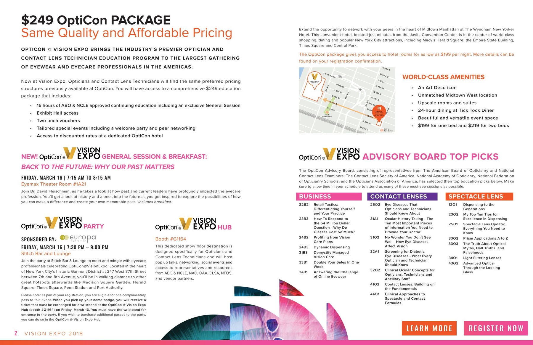 vision expo east 2018 education brochure eyecare professionals visions sales flyer