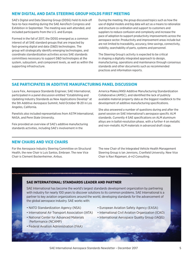 Aerospace Standards Newsletter 2018 Volume Ix Issue 1