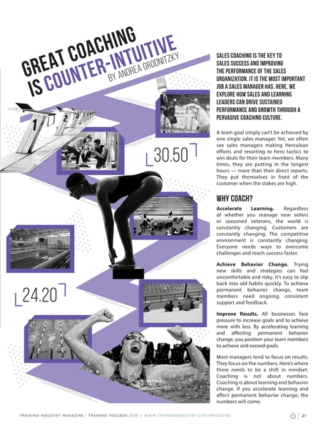 Training Industry Magazine - July/August 2018 - Great Coaching Is Counter-Intuitive