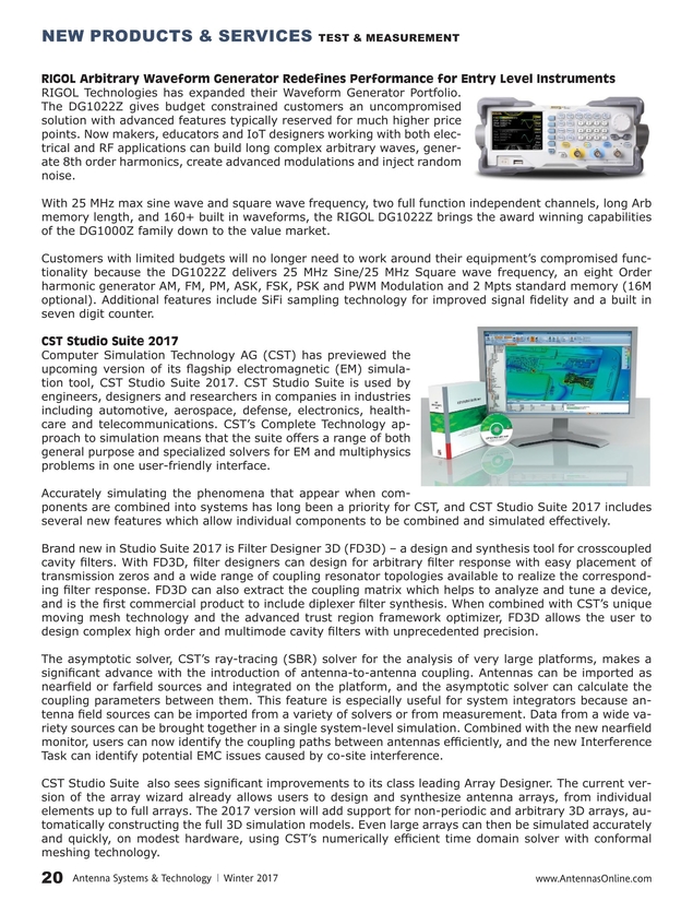 Antenna Systems Technology Winter 2017