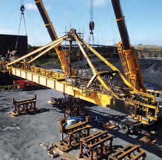 An overhead shot of a crane at a power station.