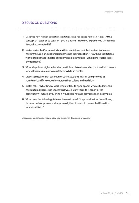 Journal Of College University Student Housing Volume 50 No 3 72