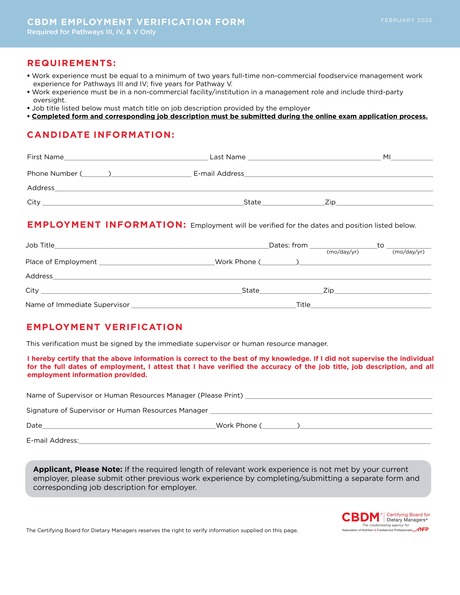 CDM, CFPP Credentialing Exam Candidate Handbook - Employment ...