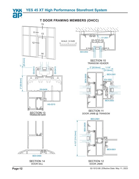 YKK Design Manual - YES45XT-12