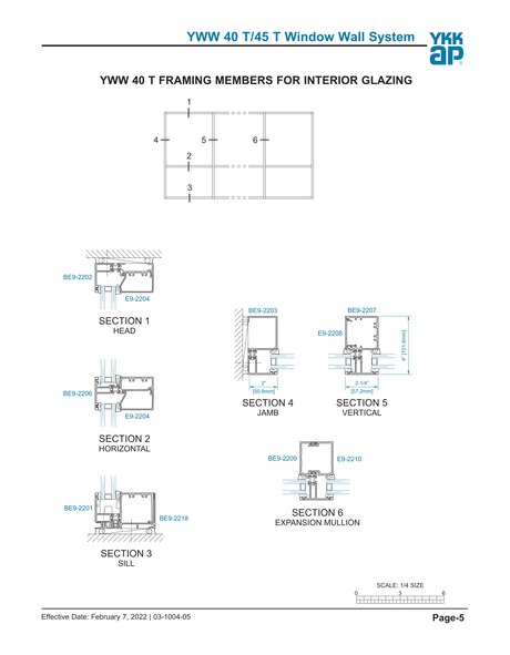 YKK Design Manual - YWW40-5