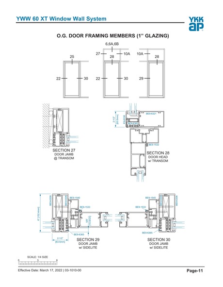 YKK Design Manual - YWW60-11