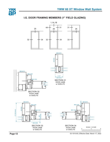 YKK Design Manual - YWW60-12