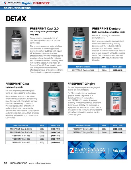 Zahn CAD/CAM Digital Materials Guide - English - 38