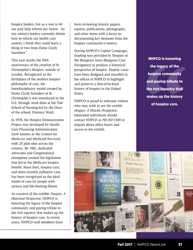 Nhpco Newsline Fall 17 National Hospice And Palliative Care Month
