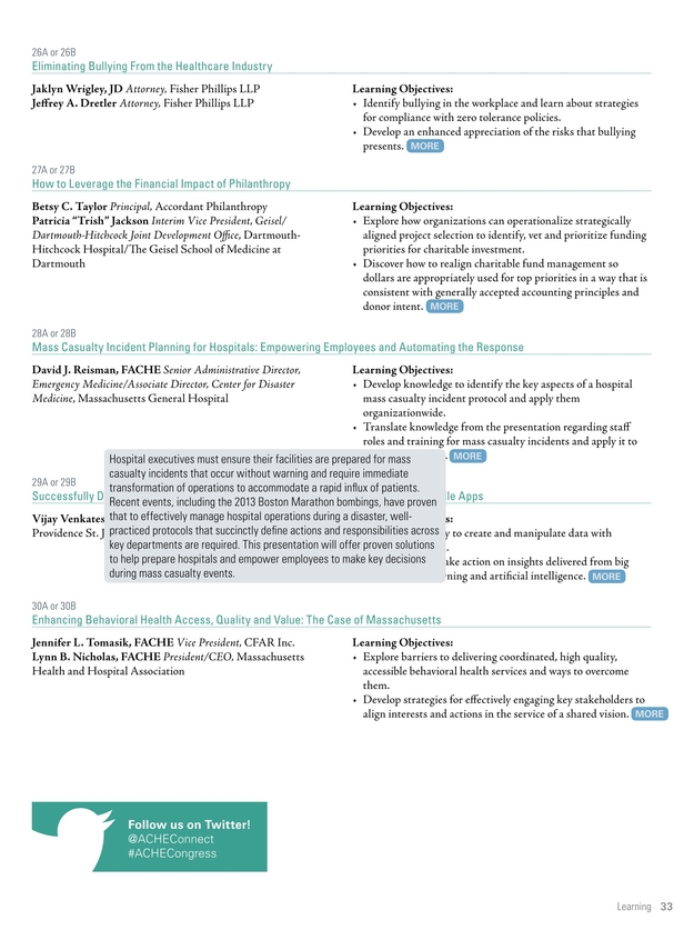 2018 Congress On Healthcare Leadership 33