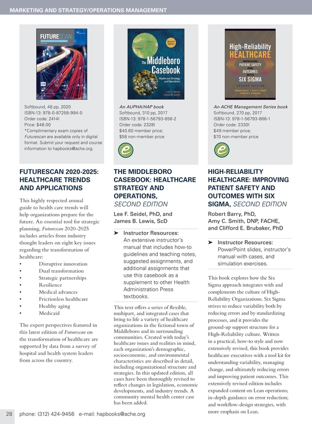 Health Administration Press Management Catalog Spring 2020
