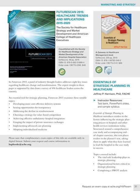 Health Administration Press Course Catalog Spring 2015