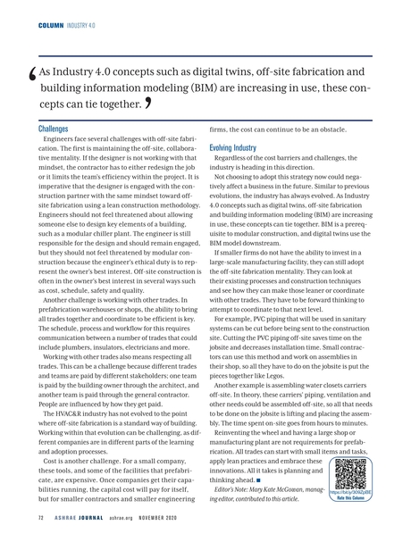 ASHRAE Journal November 2020 72