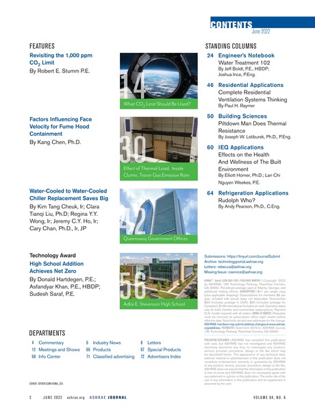 ASHRAE Journal - June 2022 - Contents