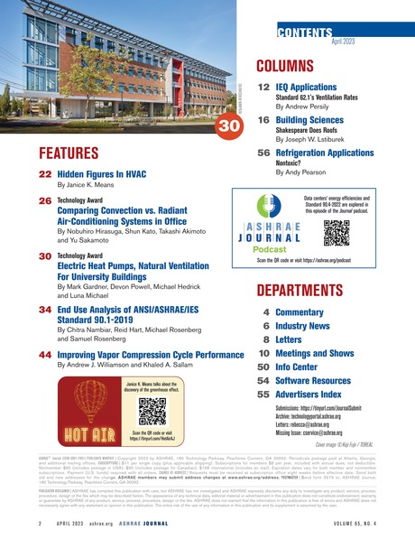 ASHRAE Journal - April 2023 - Contents