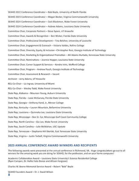 SEAHO Report - Spring 2023 - 8