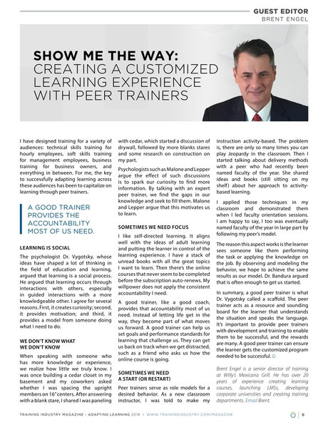 Training Industry Magazine - January/February 2018 - Show Me the Way ...