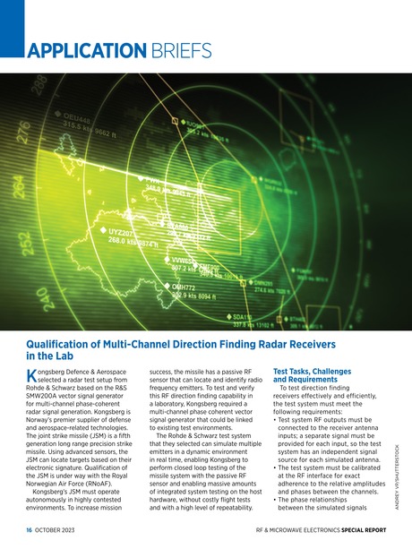 Rf Report Example RF & Microwave Electronics Special Report. October 2023 - 16