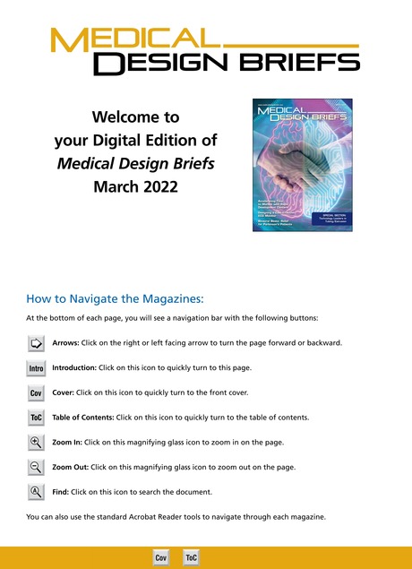 Medical Design Briefs March 2022 Intro